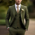 Three Piece Men’s Suit with Blazer Vest and Pants