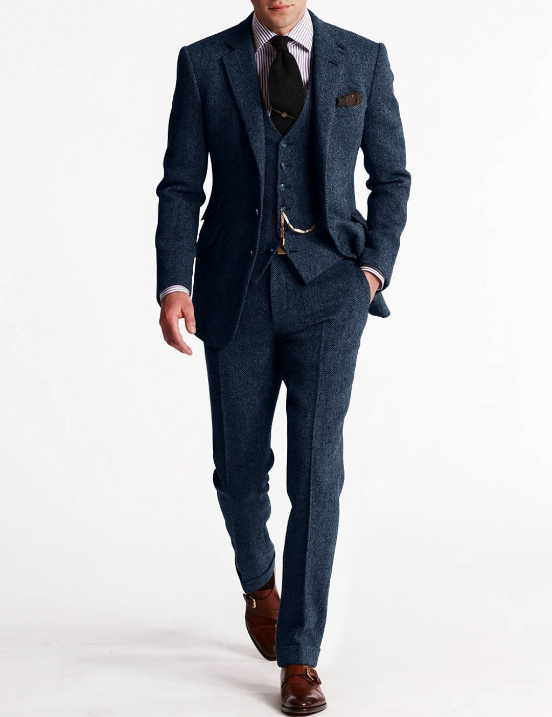 3 Piece Men’s Suit with Blazer Waistcoat and Trousers