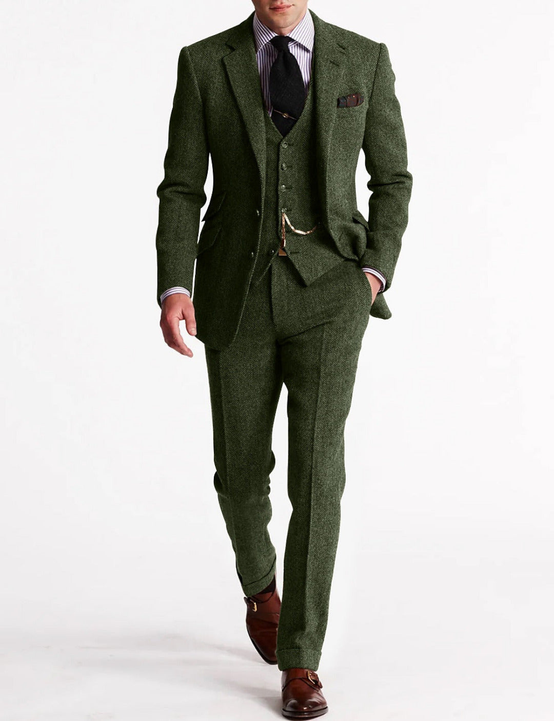 3 Piece Men’s Suit with Blazer Waistcoat and Trousers