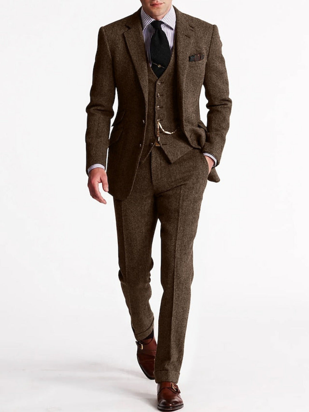 3 Piece Men’s Suit with Blazer Waistcoat and Trousers