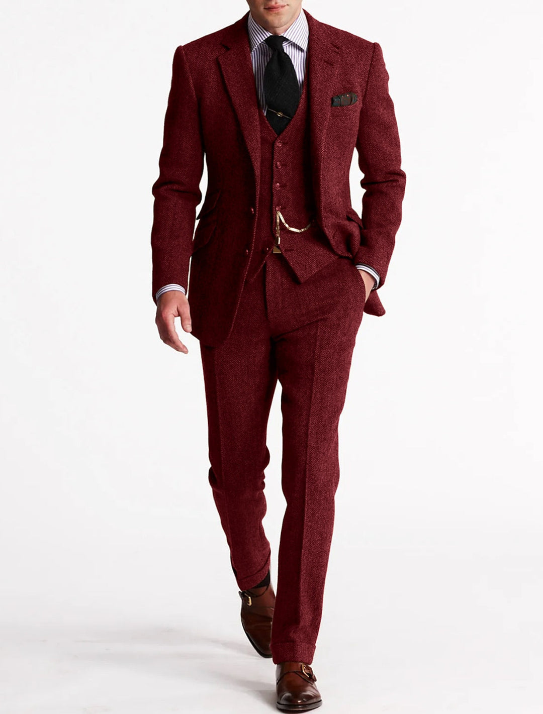 3 Piece Men’s Suit with Blazer Waistcoat and Trousers