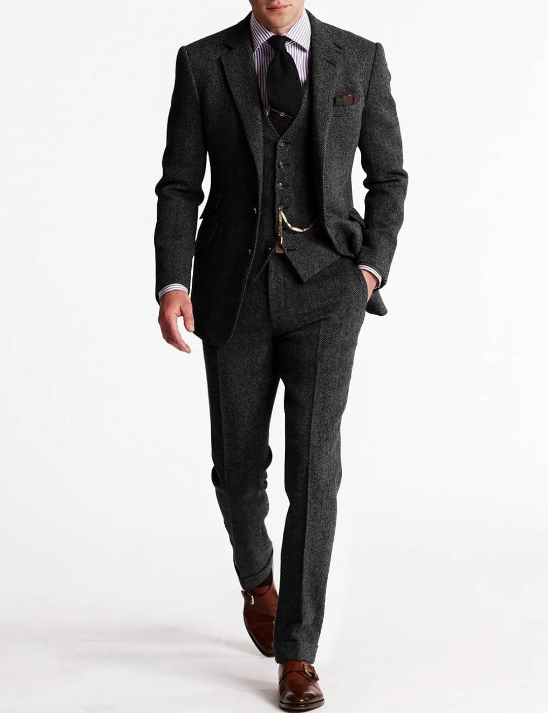 3 Piece Men’s Suit with Blazer Waistcoat and Trousers