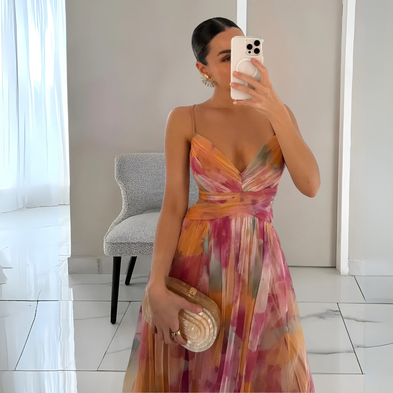 Layered Maxi Dress with Open Back