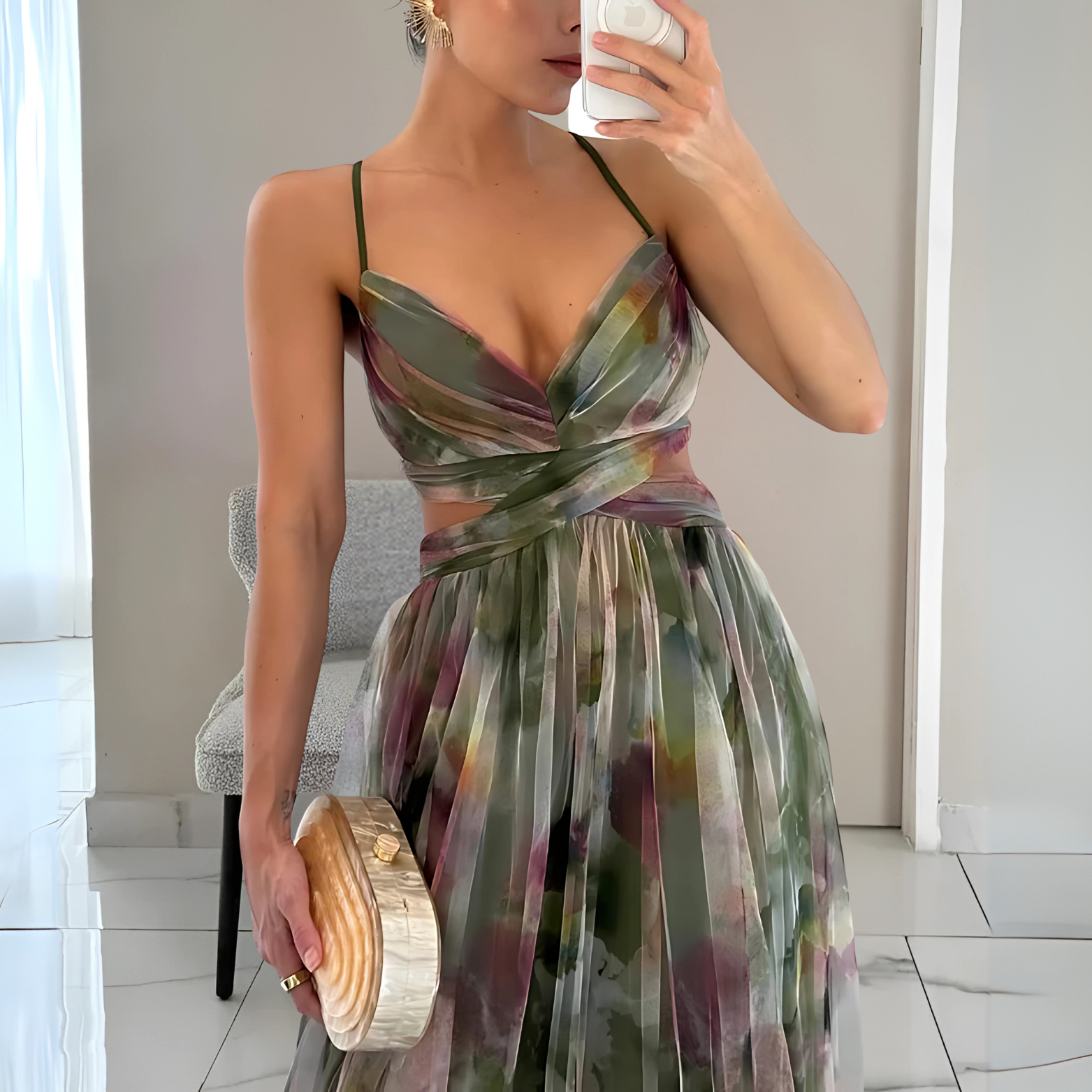 Layered Maxi Dress with Open Back
