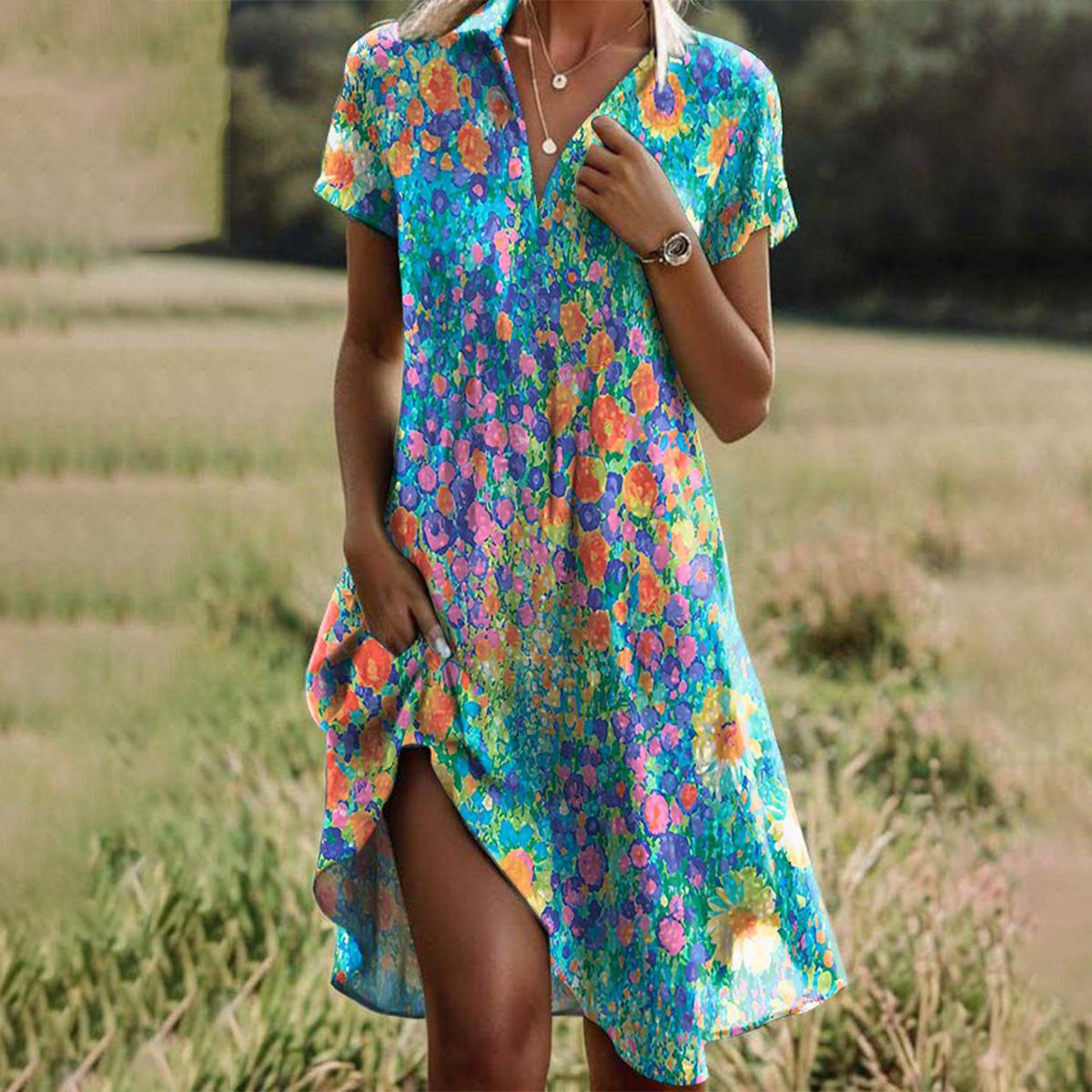 Breathable Midi Summer Dress for Women