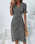 Short Sleeve V-Neck Women’s Midi Summer Dress