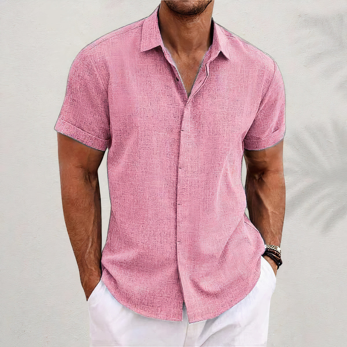 Vintage Comfortable Short Sleeve Men's Shirt