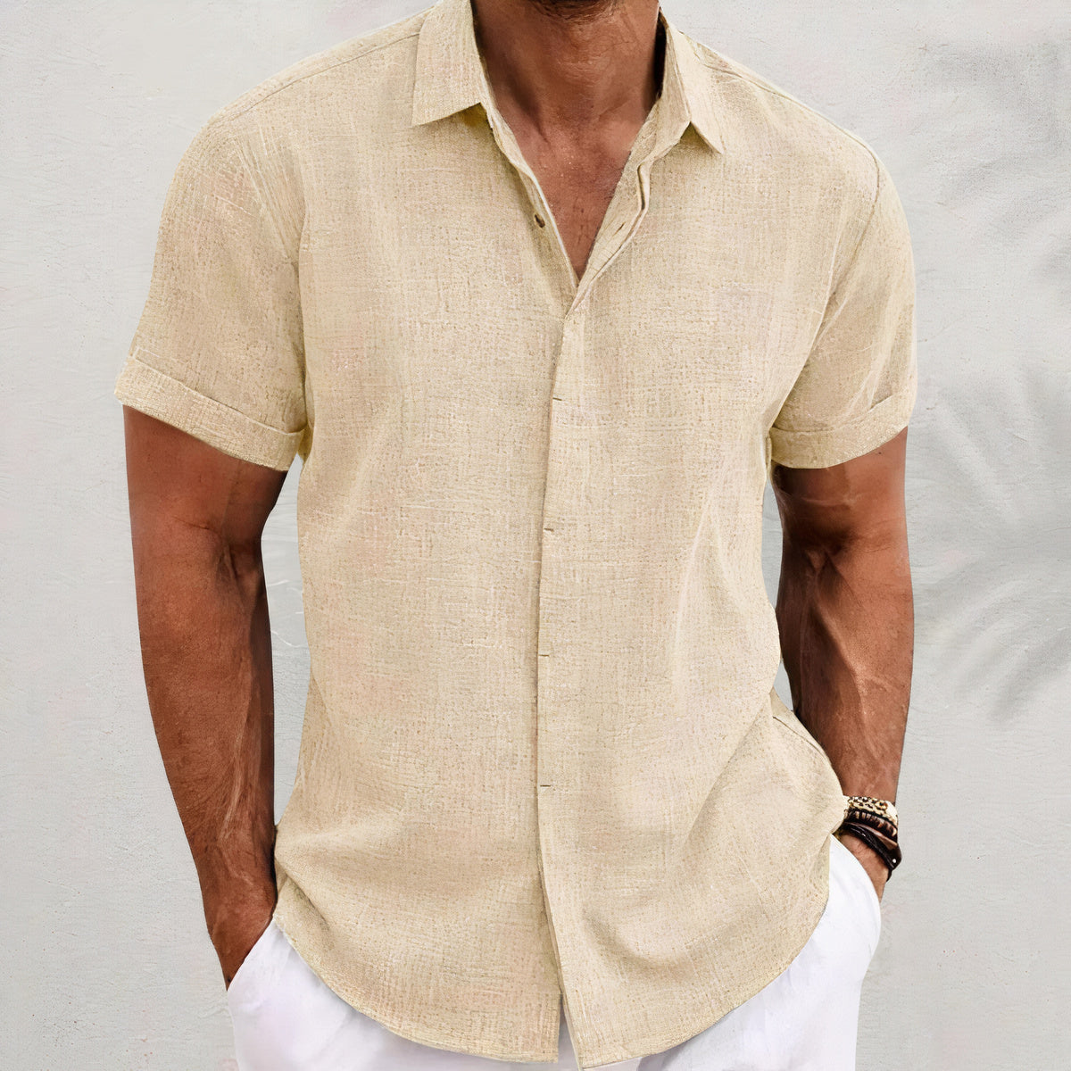 Vintage Comfortable Short Sleeve Men's Shirt