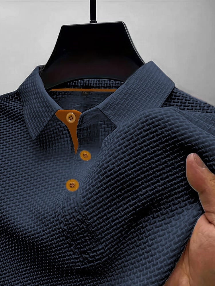 Breathable Modern Knitted Texture Men's Polo Shirt