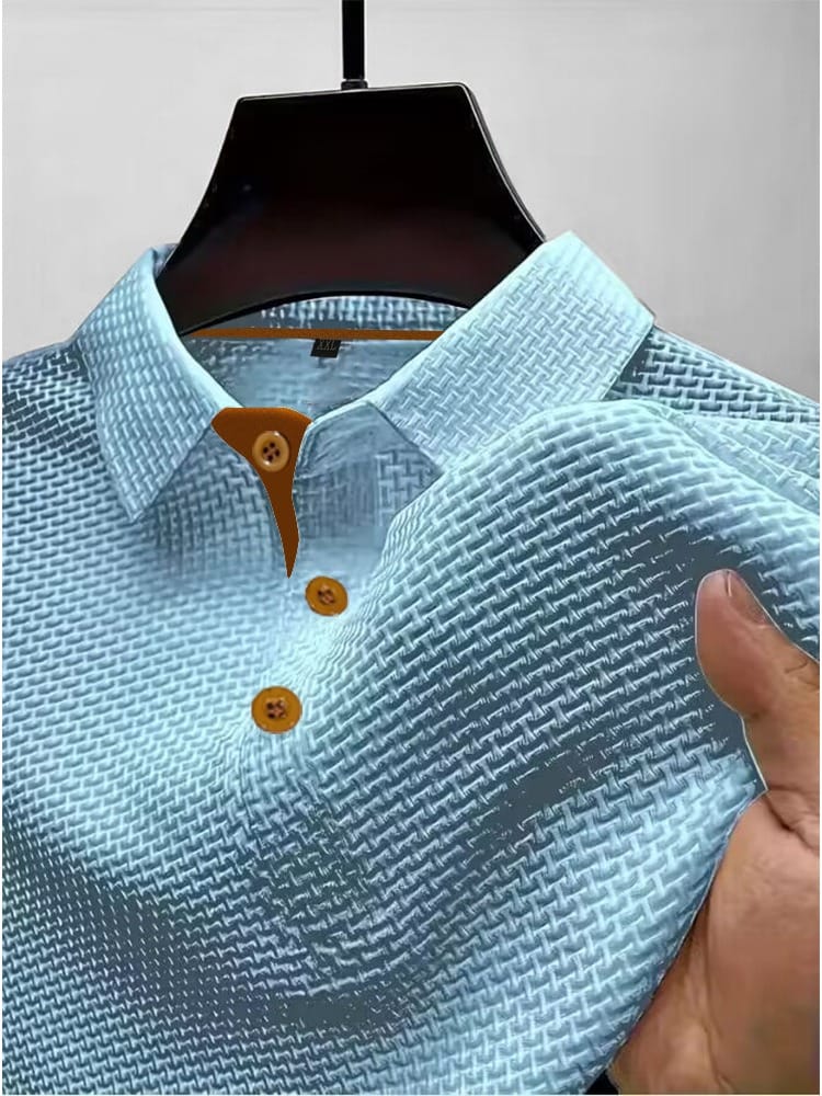 Breathable Modern Knitted Texture Men's Polo Shirt