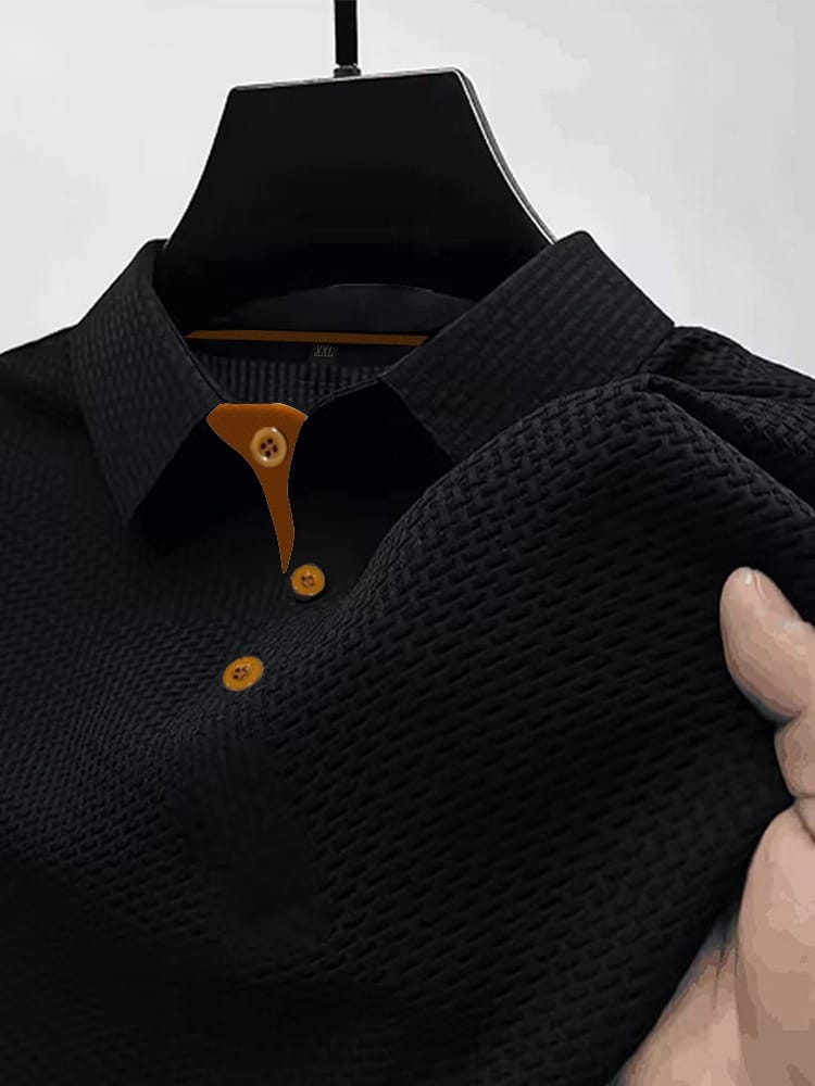 Breathable Modern Knitted Texture Men's Polo Shirt