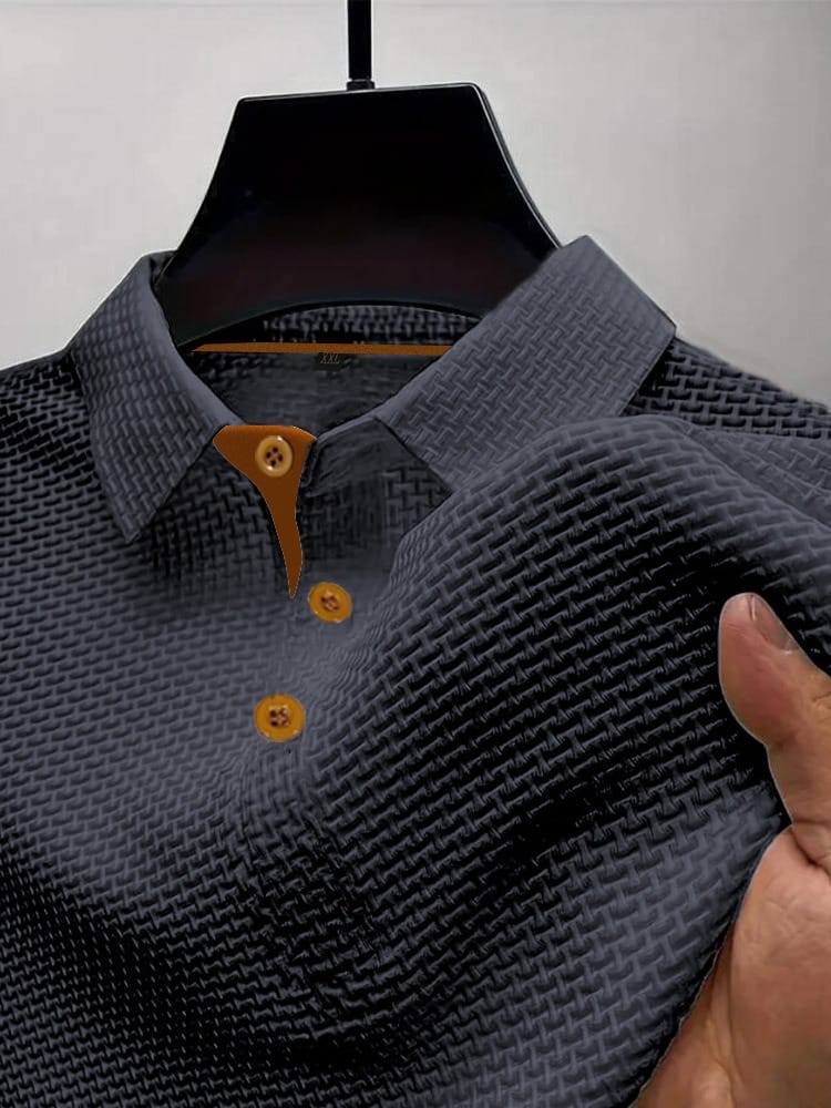 Breathable Modern Knitted Texture Men's Polo Shirt